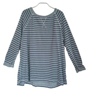 Soft Surroundings Pullover Round Neck Striped Casual Top Womens size Petite Med